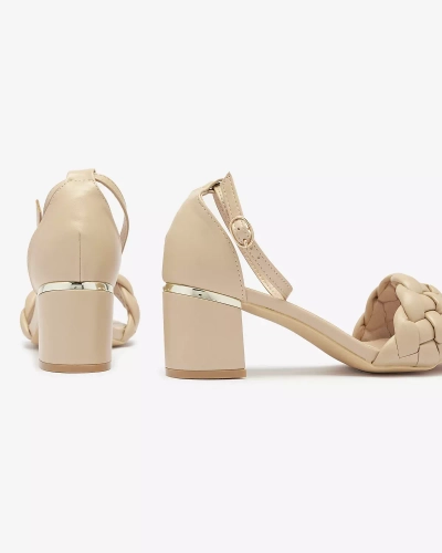 Beige Sandales à talon pour femme Marines - Footwear