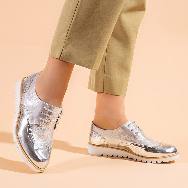 OUTLET Chaussures à lacets argentées pour femmes Narvi - Footwear