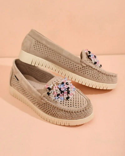 Royalfashion Mocassins ajourés perlés pour femme Namis