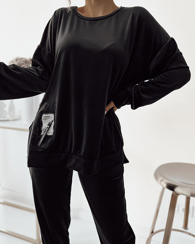 Royalfashion Ensemble de survêtements pour femme en velours noir