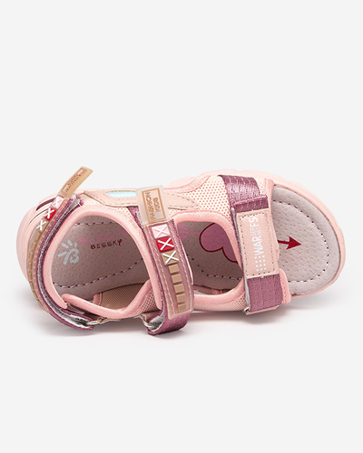Sandales pour enfants rose clair avec velcro Mepoti - Footwear
