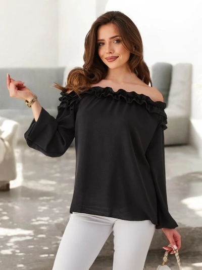 Chemisier Off-the-Shoulder Royalfashion pour Femme avec Volant