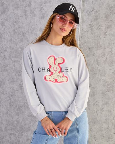 Royalfashion Sweat-shirt en coton à imprimé fin pour femme