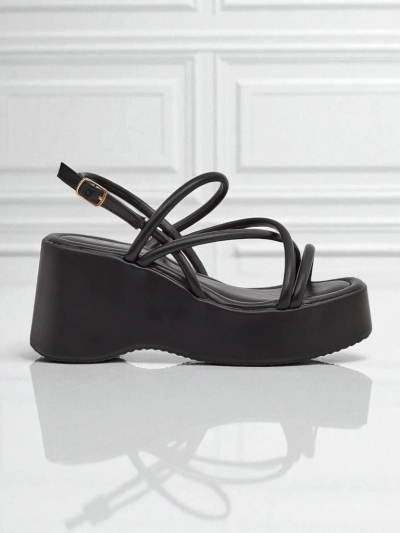 Royalfashion Sandales compensées pour femmes Skyline Straps