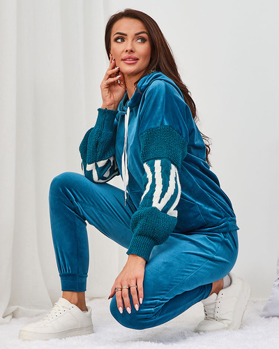 Royalfashion Ensemble de survêtements pour femme en velours noir