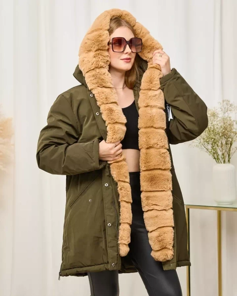 Veste d'hiver verte pour femme GRANDE TAILLE - Vêtements