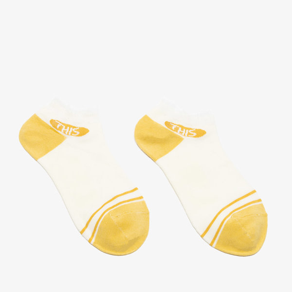Socquettes femme crème avec un motif avec une patte - Sous-vêtements