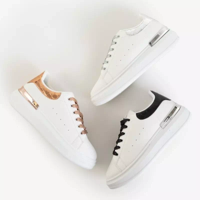 OUTLET Chaussures de sport femme blanches et argentées Pamelia - Vêtements