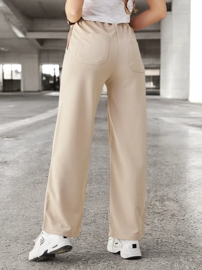 Royalfashion Pantalons simples pour femmes avec liens
