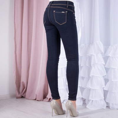 Pantalon fil or bleu marine - Pantalon