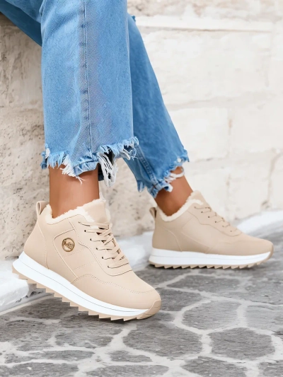 Royalfashion Chaussures de sport isolées pour femme Beige Lahho