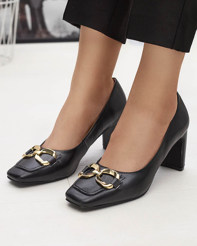 Escarpins noirs de style mocassin pour femmes Cancoro- Footwear