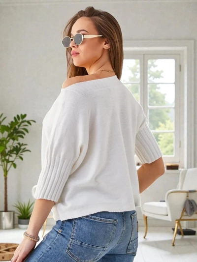 Pull en viscose pour femmes Royalfashion avec manches courtes