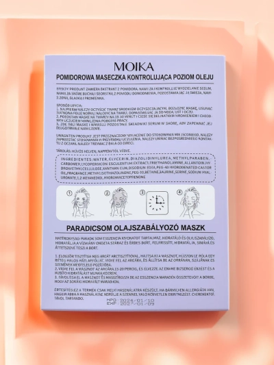 MOIKA Masque en tissu à la tomate pour le contrôle du sébum