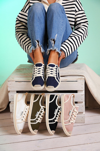 Baskets pour femmes tissées Mokida noires - Chaussures