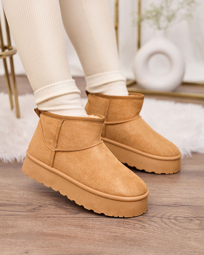 Royalfashion Bottes de neige à plateforme pour femmes en marron Ersinella