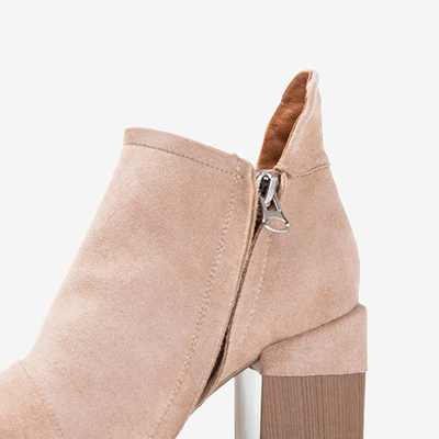 Bottines femme beiges avec découpes Cintura - Chaussures 1