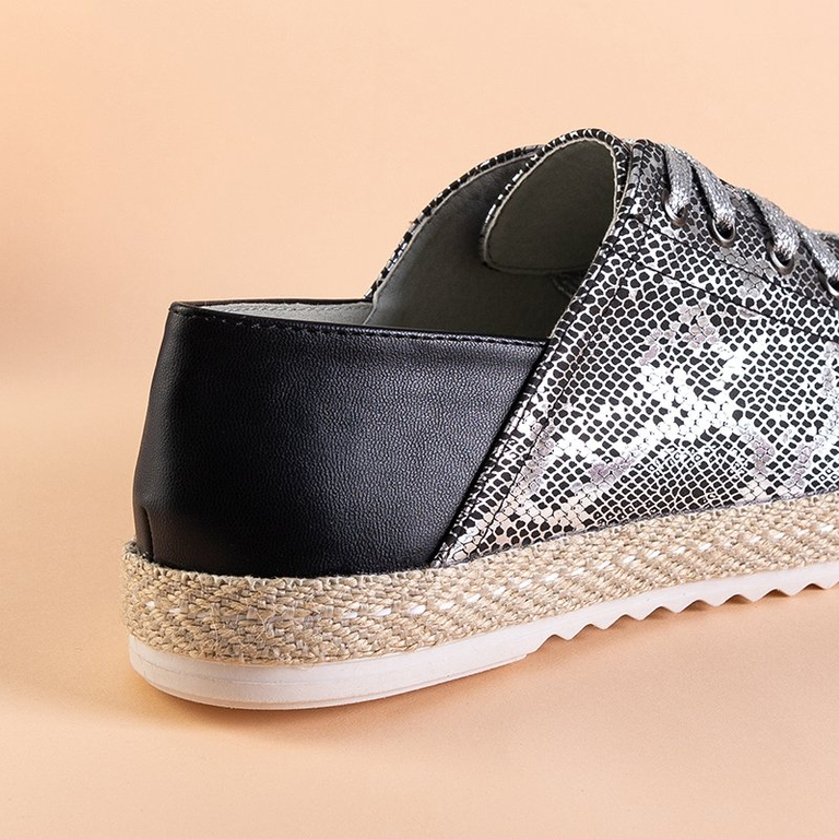 Baskets noires pour femmes à motif peau de serpent 'a'la Nohims - Footwear
