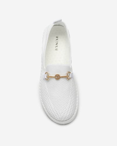 OUTLET Baskets à enfiler blanches pour femme avec ornements dorés Enelida - Footwear