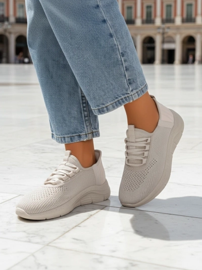 Royalfashion Chaussures de sport en tissu pour femmes sans lacets Arrate
