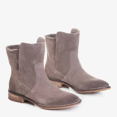OUTLET Boots femme gris clair à talons plats Judetta - Chaussures