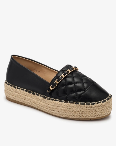 Espadrilles compensées pour femmes en noir Liggos- Footwear
