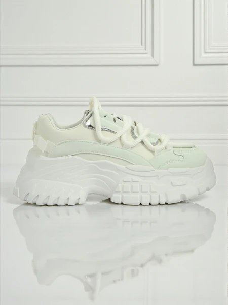 Sneakers pour femmes Artemisia Bianca sur plateforme en cuir écologique de 6,5 cm