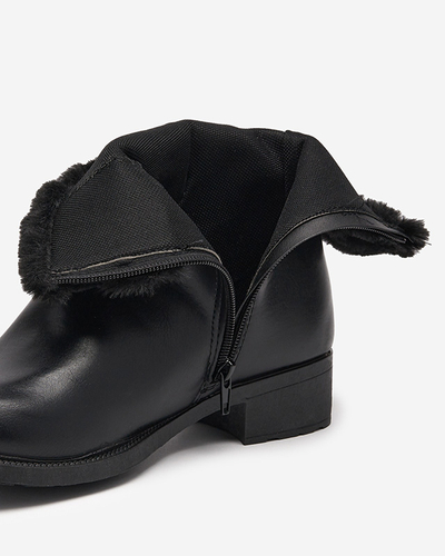 Bottes noires pour femmes avec fourrure Sabola- Footwear