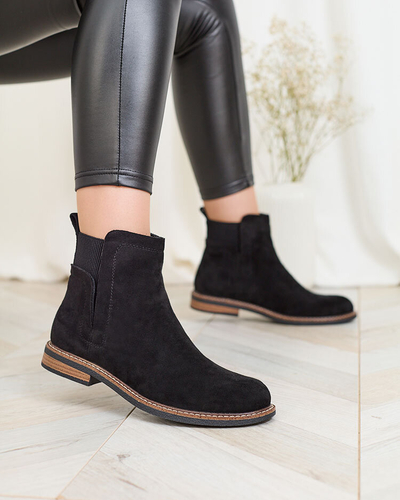 Royalfashion Noir femmes eco-suede Veysi bottes a'la sztyblettes