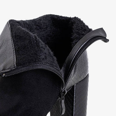 Bottines noires avec gaufrage animal Wakana - Footwear