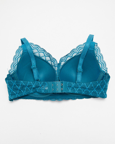 Soutien-gorge rembourré turquoise pour femme avec dentelle - Sous-vêtements