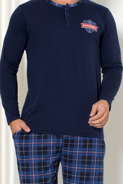 Royalfashion Pyjama à carreaux pour homme en coton