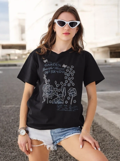 Blouse en coton pour femmes Royalfashion avec l'inscription