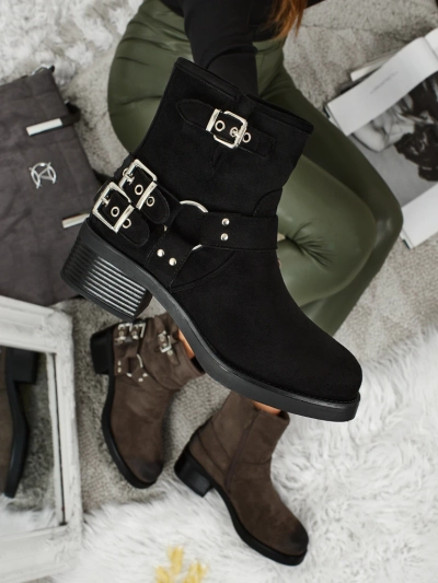 Bottines pour femmes en daim écologique avec boucles Valtos