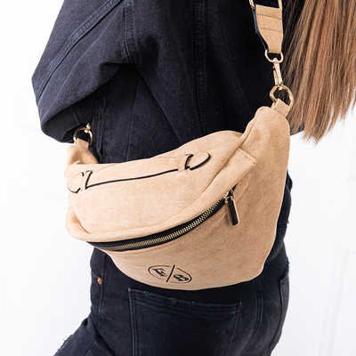 Sac banane doré pour femme en daim écologique - Accessoires