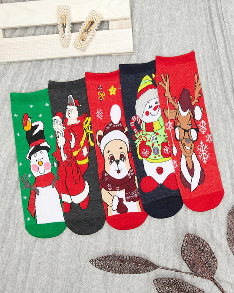 Chaussettes pour femme avec un motif de Noël 5 / paquet - Sous-vêtements