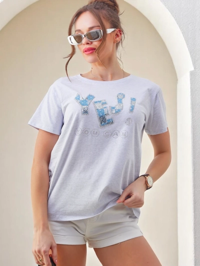 Royalfashion T-shirt en coton pour femmes Oui !
