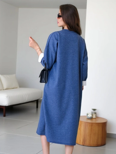 Robe midi en tissu pour femmes Royalfashion oversize avec fleur