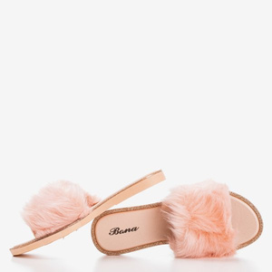 Tongs en fourrure Grado rose clair - Chaussures 1