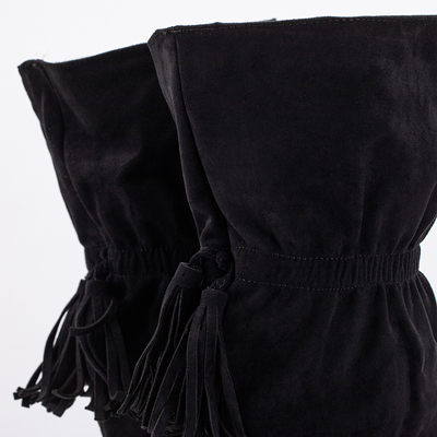 Boots en éco-suédine noire sur le post Piqer-Footwear