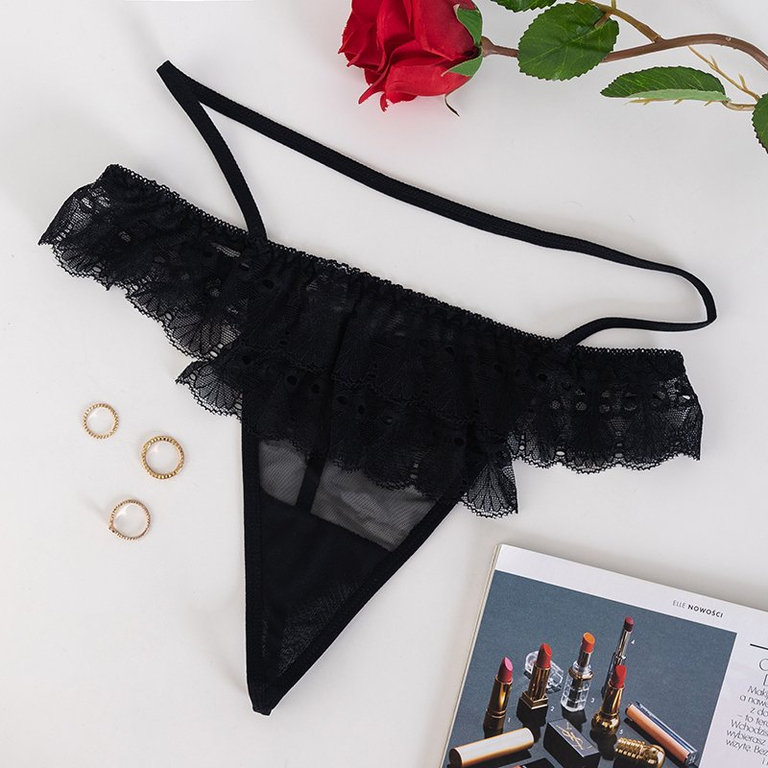 String femme en dentelle noire - Sous-vêtements