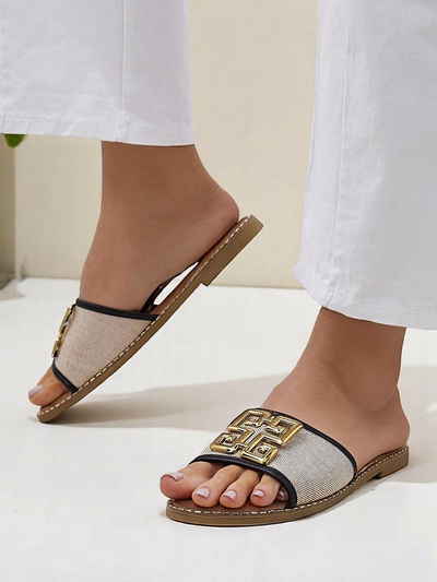 Royalfashion Chaussons à semelle plate pour femmes Rorole