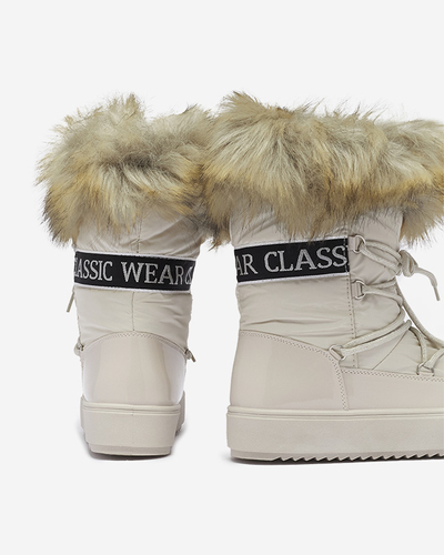 Bottes de neige beige pour femmes avec fourrure Lilitsa- Footwear