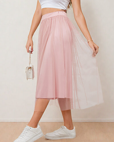 Royalfashion Jupe midi double épaisseur pour femme