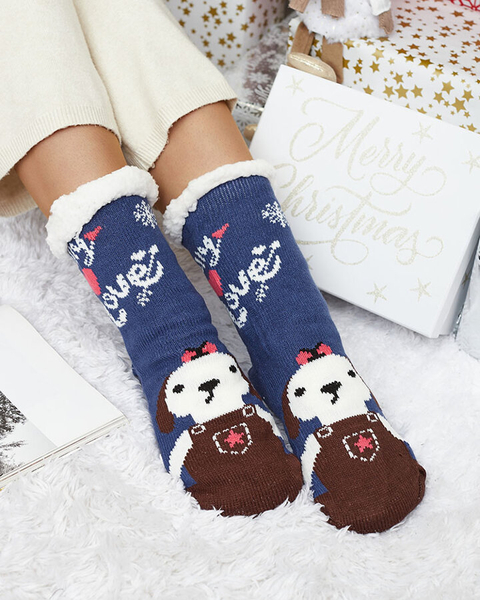 Chaussettes pour femmes rouges avec motif de Noël - Sous-vêtements