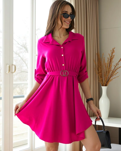 Royalfashion Robe élégante pour femmes, longueur genou