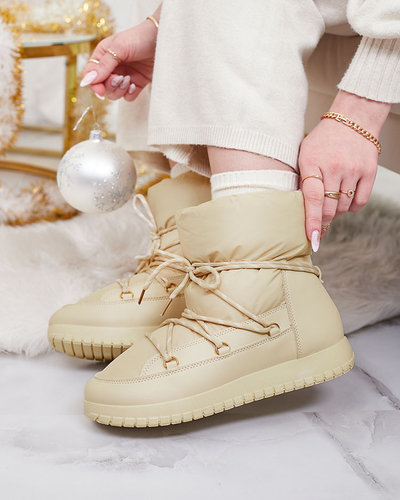 Royalfashion Bottes de neige à enfiler pour femme en couleur beige Iredas