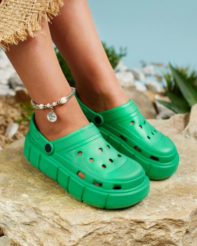 Royalfashion Tongs en caoutchouc pour femme vert foncé Kooranza