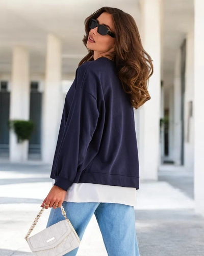 Royalfashion Sweat-shirt fin en coton pour femme