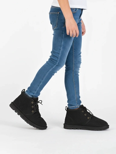 Bottines Enfant Luna Noires Daim Confortables pour l'Hiver